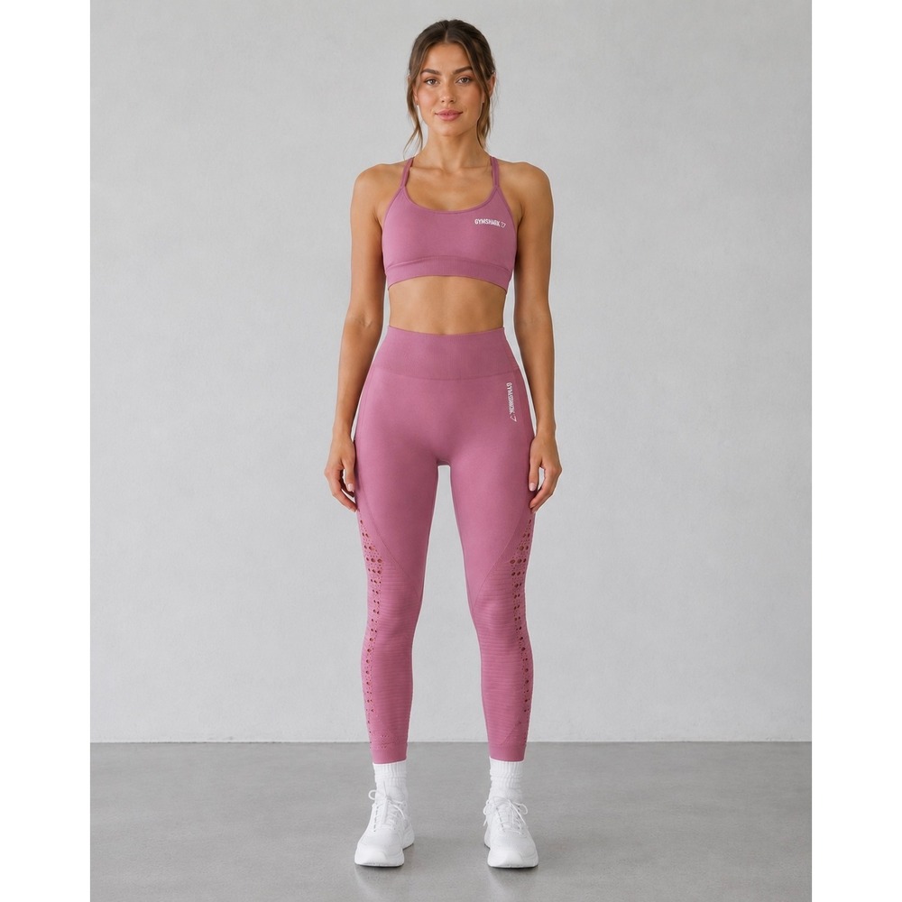 Gymshark Pink‎ Energy Seamless Pointelle High Waisted Leggings Womens Size Small